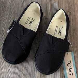 TOMS Kids Black Tiny Belmont Shoes